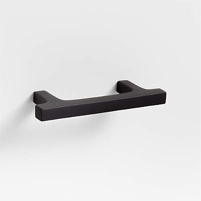 Square Edge 3" Matte Black Cabinet Drawer Bar Pull