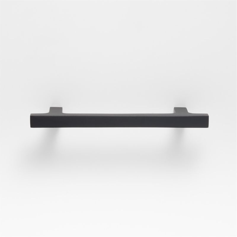 Square Edge 4" Matte Black Cabinet Drawer Bar Pull