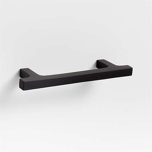 Square Edge 4" Matte Black Cabinet Drawer Bar Pull