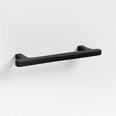 Square Edge 5" Matte Black Cabinet Drawer Bar Pull