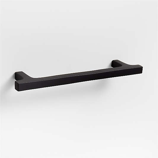 Square Edge 6" Matte Black Cabinet Drawer Bar Pull