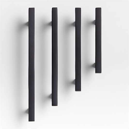 Square Edge Matte Black Cabinet Drawer Bar Pulls