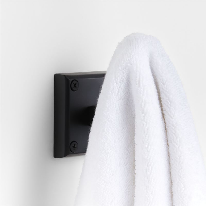 Square Edge Matte Black Bathroom Towel Hook