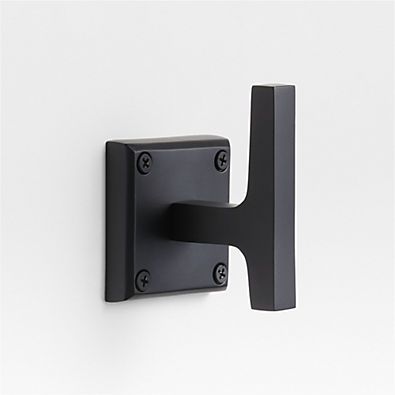 View Square Edge Matte Black Bathroom Towel Hook details