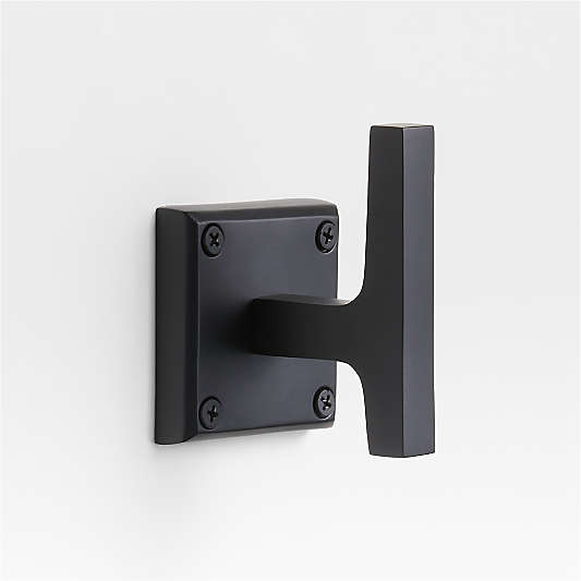 Square Edge Matte Black Bathroom Towel Hook