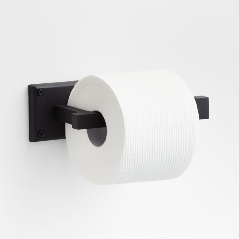 Square Edge Matte Black Wall-Mounted Toilet Paper Holder + Reviews ...