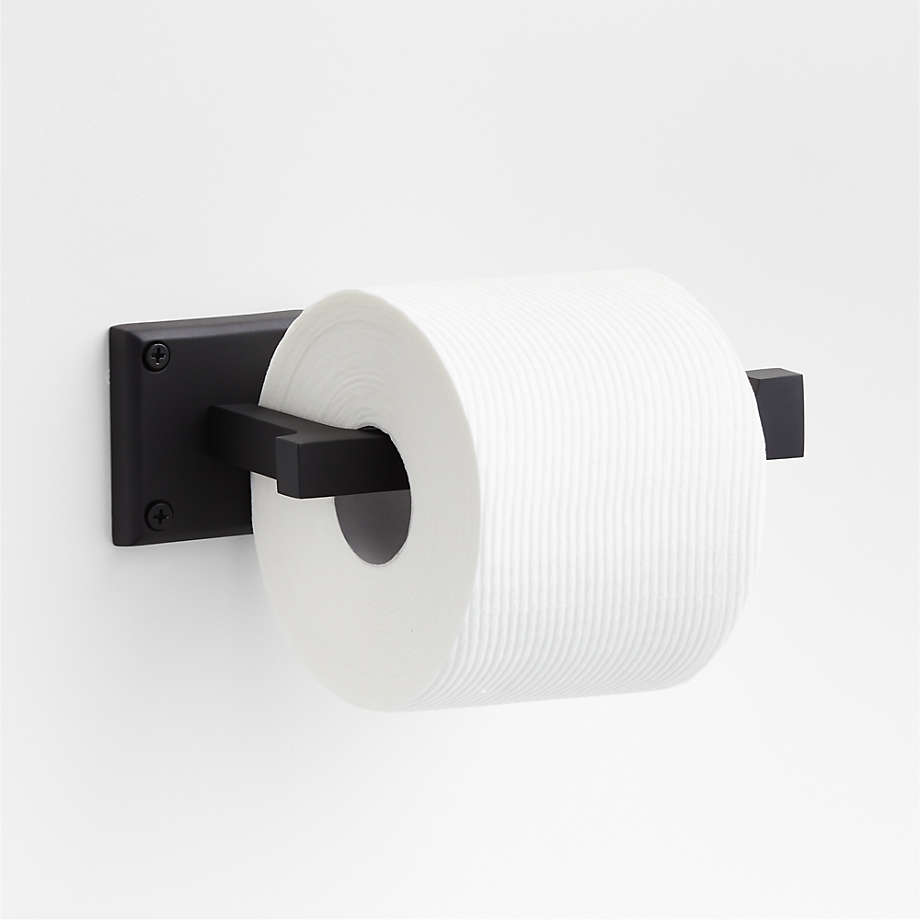 Square Edge Matte Black Wall-Mounted Toilet Paper Holder