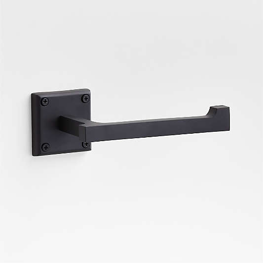 Square Edge Matte Black Wall-Mounted Toilet Paper Holder