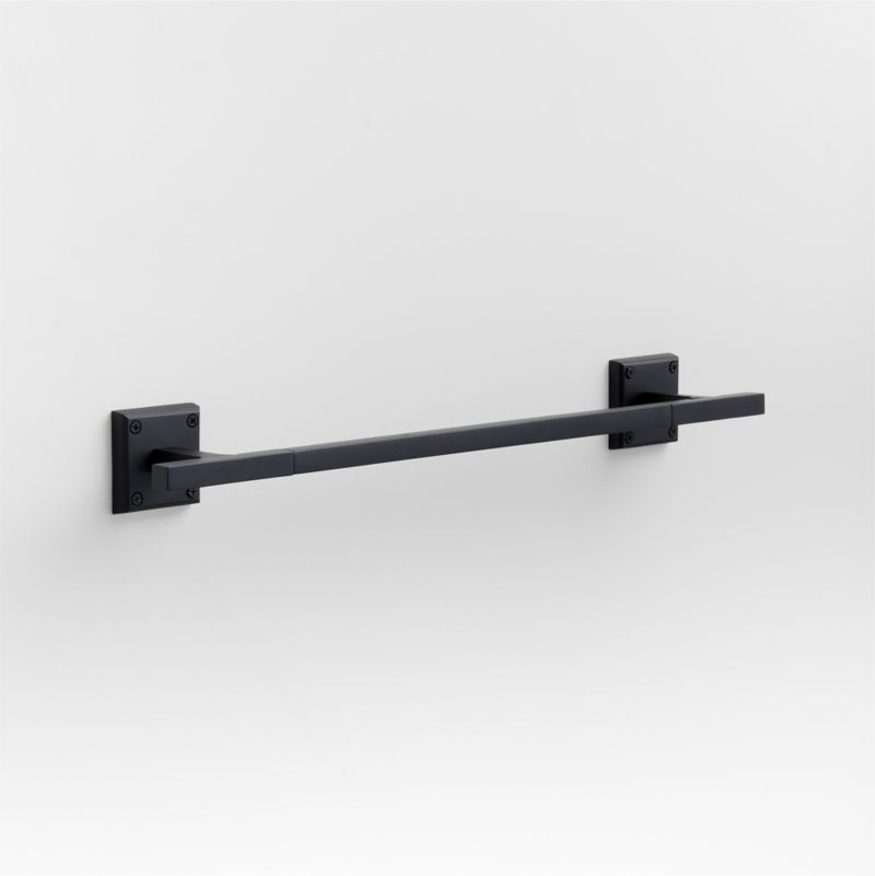 Square Edge Matte Black Bath Towel Bar 18