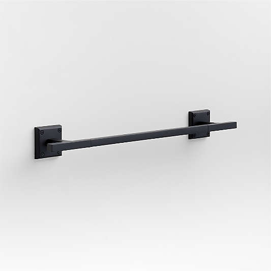 Square Edge Matte Black Bath Towel Bar 18"