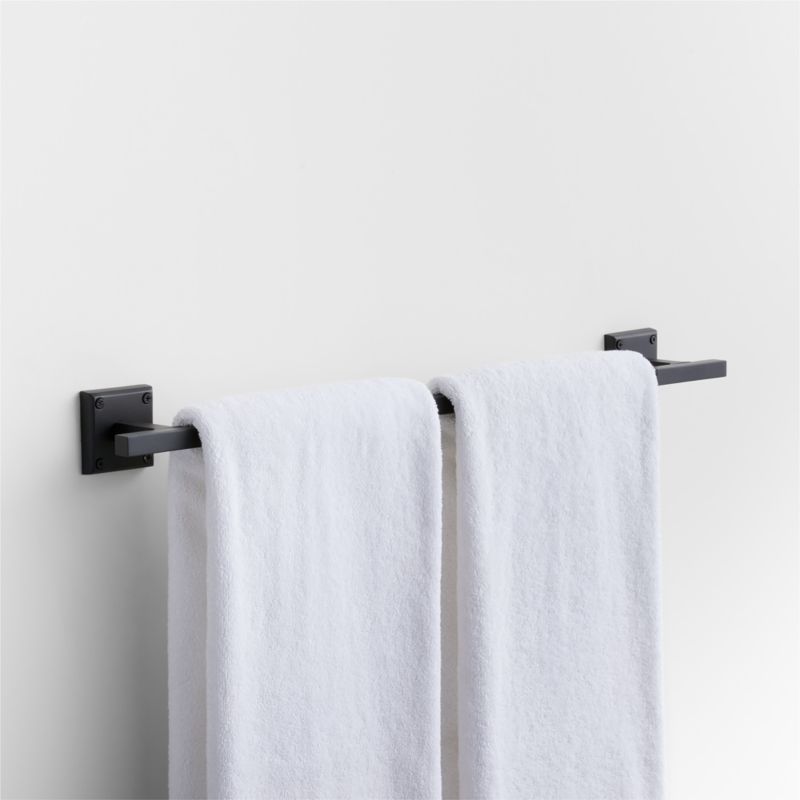 Square Edge Matte Black Bath Towel Bar 24" - image 5 of 6