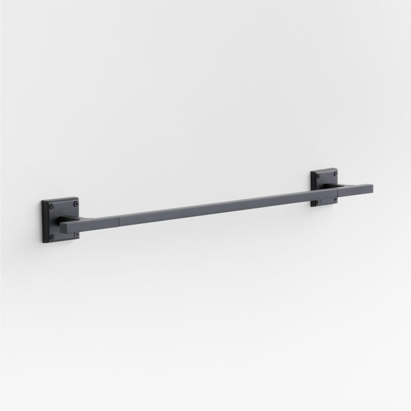 Square Edge Matte Black Bath Towel Bar 24" - image 0 of 6