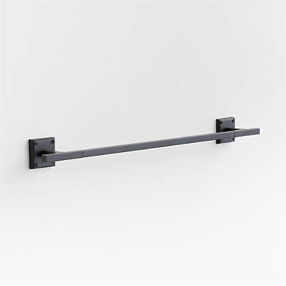 Square Edge Matte Black Bath Towel Bar 24"