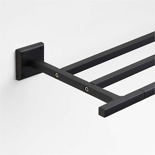 Square Edge Matte Black Wall-Mounted Bathroom Towel Rack