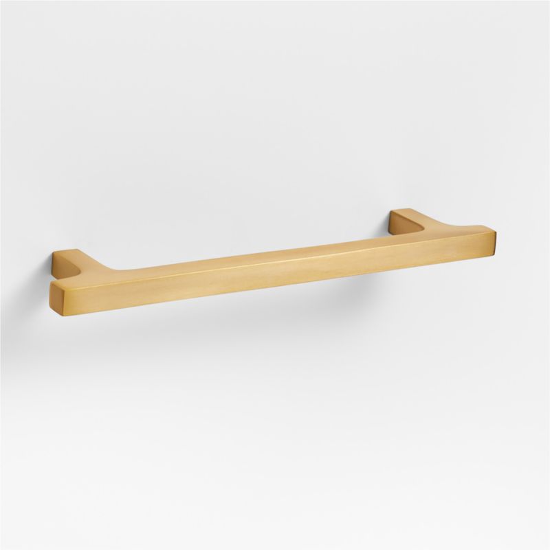 Square Edge 6" Brushed Brass Cabinet Drawer Bar Pull