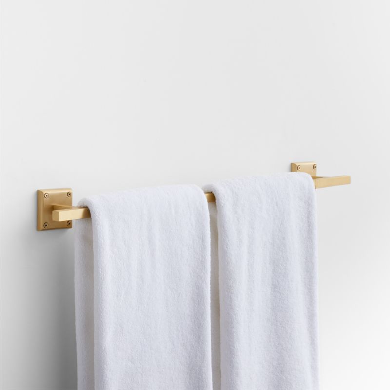 Square Edge Brushed Brass Bath Towel Bar 24" - image 3 of 4