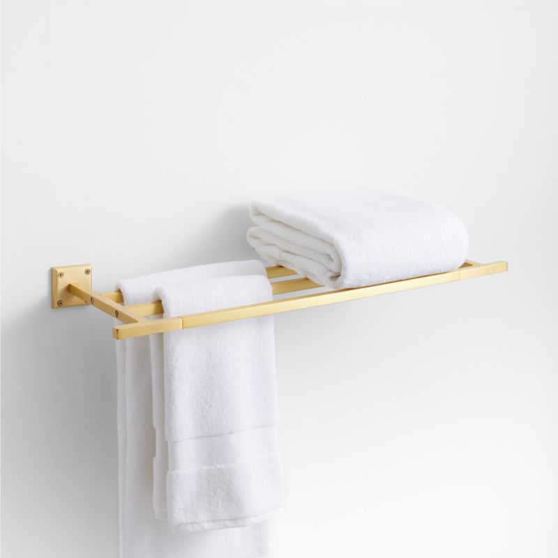 Square Edge Brushed Brass Bathroom Hand Towel Ring + Reviews