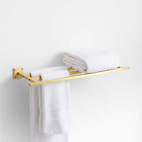 Square Edge Brushed Brass Wall-Mounted Toilet Paper Holder +