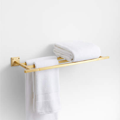 Modern Flat-End Brushed Brass Bath Towel Bar 18 + Reviews
