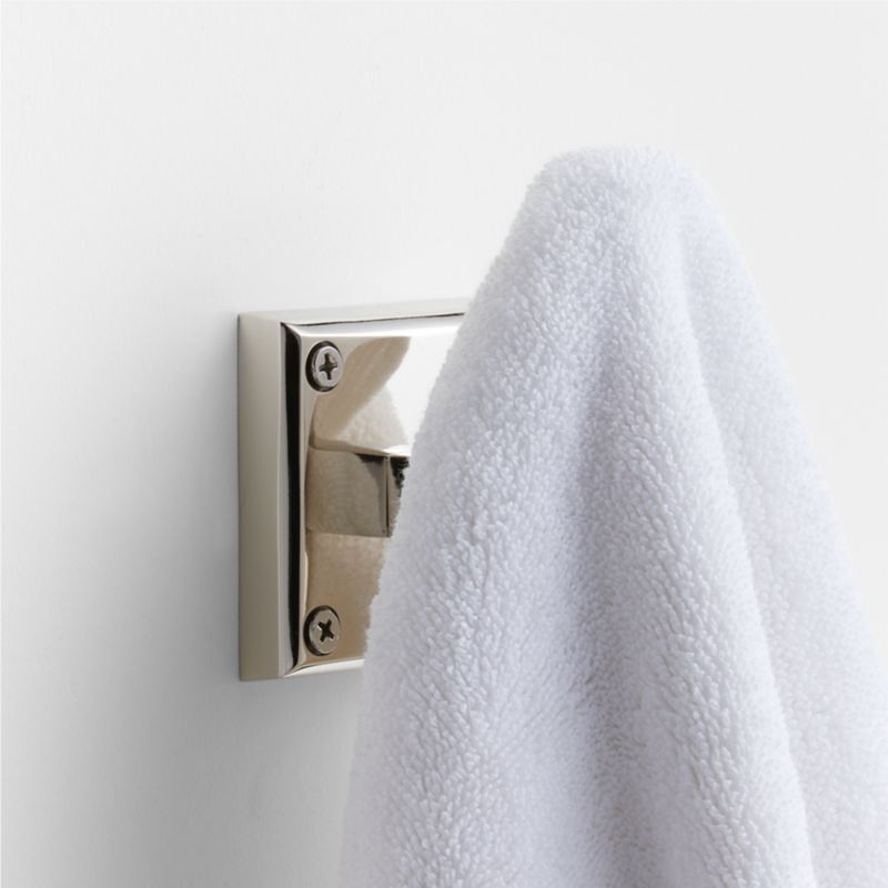 Square Edge Polished Chrome Bathroom Towel Hook