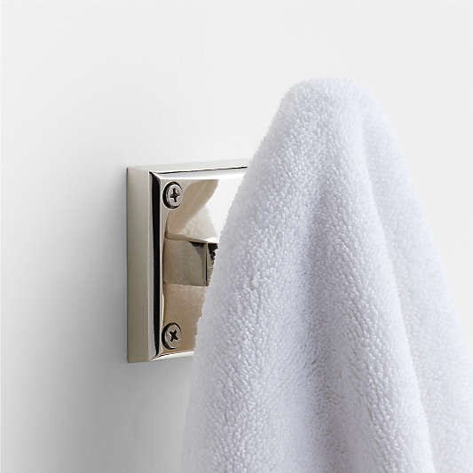 Square Edge Polished Chrome Bathroom Towel Hook