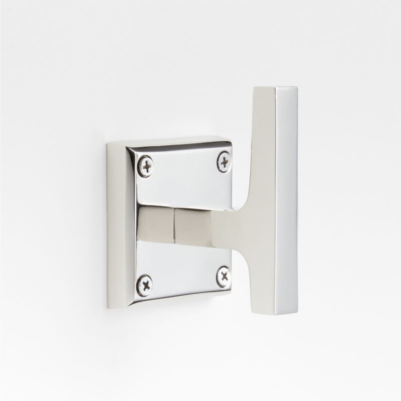 Square Edge Polished Chrome Bathroom Towel Hook