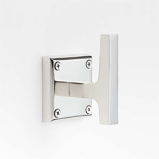 Square Edge Polished Chrome Bathroom Towel Hook