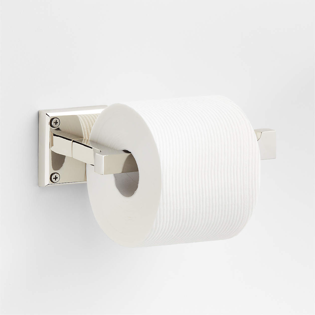 Square Edge Polished Chrome WallMounted Toilet Paper Holder Crate