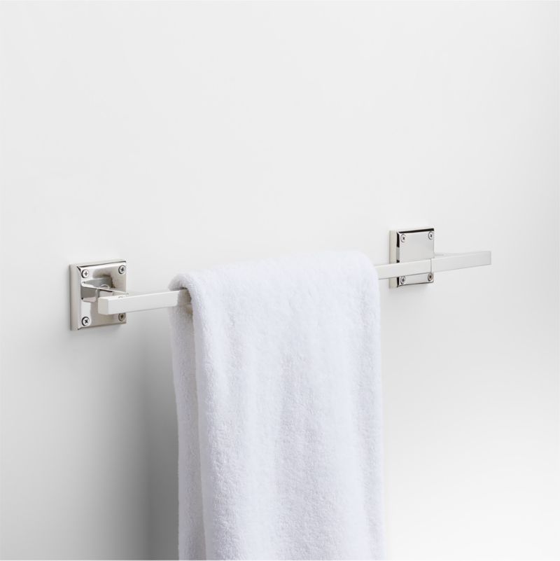 Square Edge Polished Chrome Bath Towel Bar 18"