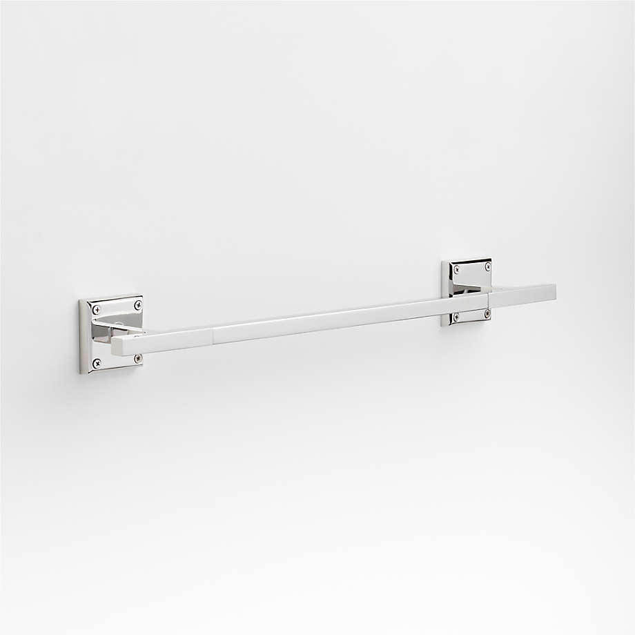 Square Edge Polished Chrome Bath Towel Bar 18" Crate & Barrel