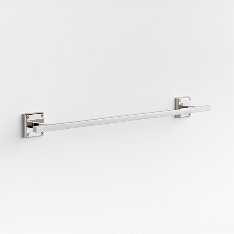 Square Edge Polished Chrome Bath Towel Bar 24