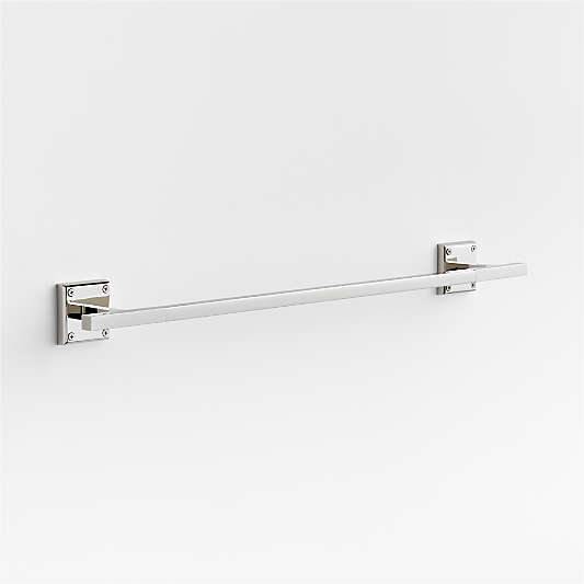 Square Edge Polished Chrome Bath Towel Bar 24"