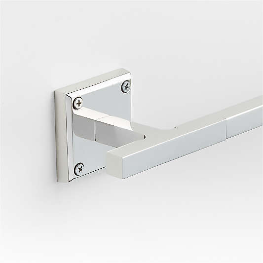 Square Edge Polished Chrome Bath Towel Bars