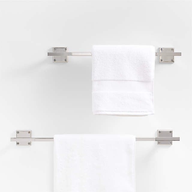 Square Edge Polished Chrome Bath Towel Bars