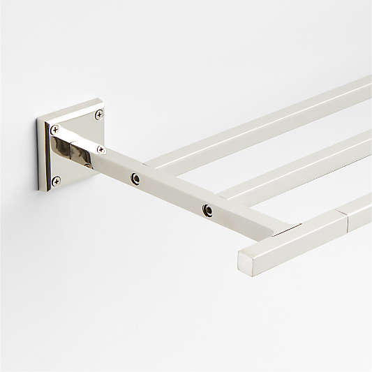 Square Edge Polished Chrome Wall-Mounted Bathroom Towel Rack