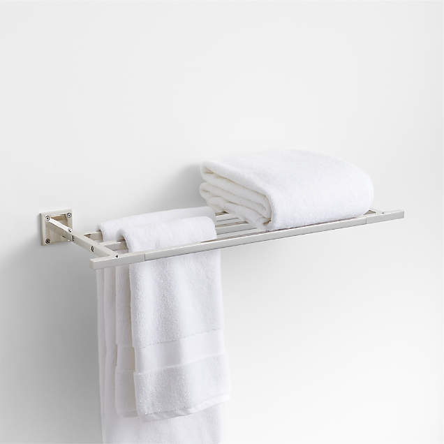 Square Edge Polished Chrome Bathroom Towel Hook + Reviews | Crate & Barrel