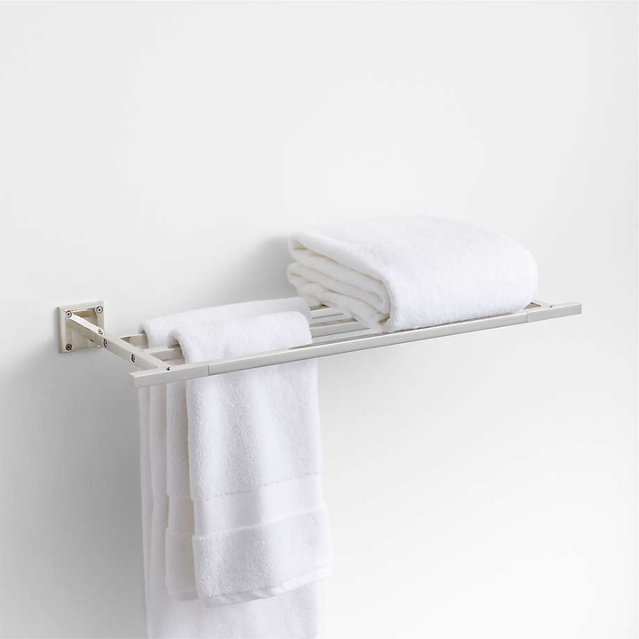 Square Edge Polished Chrome Wall-Mounted Bathroom Towel Rack