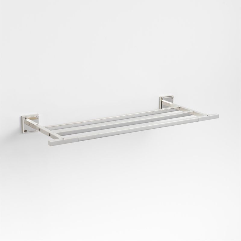 Square Edge Polished Chrome Wall-Mounted Bathroom Towel Rack