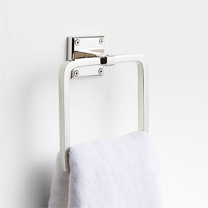 Modern Fluted Brushed Nickel Bathroom Hand Towel Ring