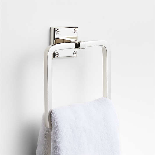 Bathroom Hardware Towel Racks Knob Handles Drawer Pulls Crate   Square Edge Chrome Bathroom Hand Towel Ring 