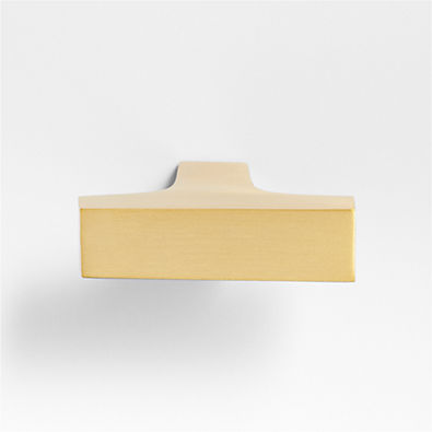View Square Edge Brushed Brass Cabinet Knob details