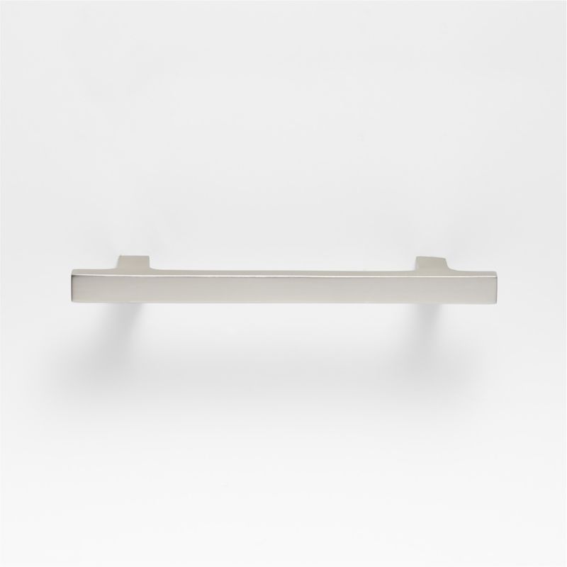 Square Edge 4" Brushed Nickel Cabinet Drawer Bar Pull