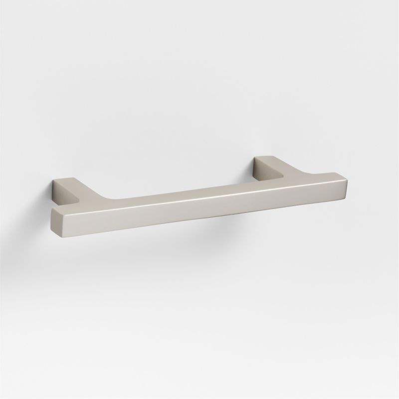 Square Edge 4" Brushed Nickel Cabinet Drawer Bar Pull