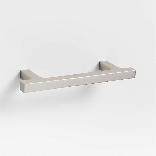 Square Edge 4" Brushed Nickel Cabinet Drawer Bar Pull