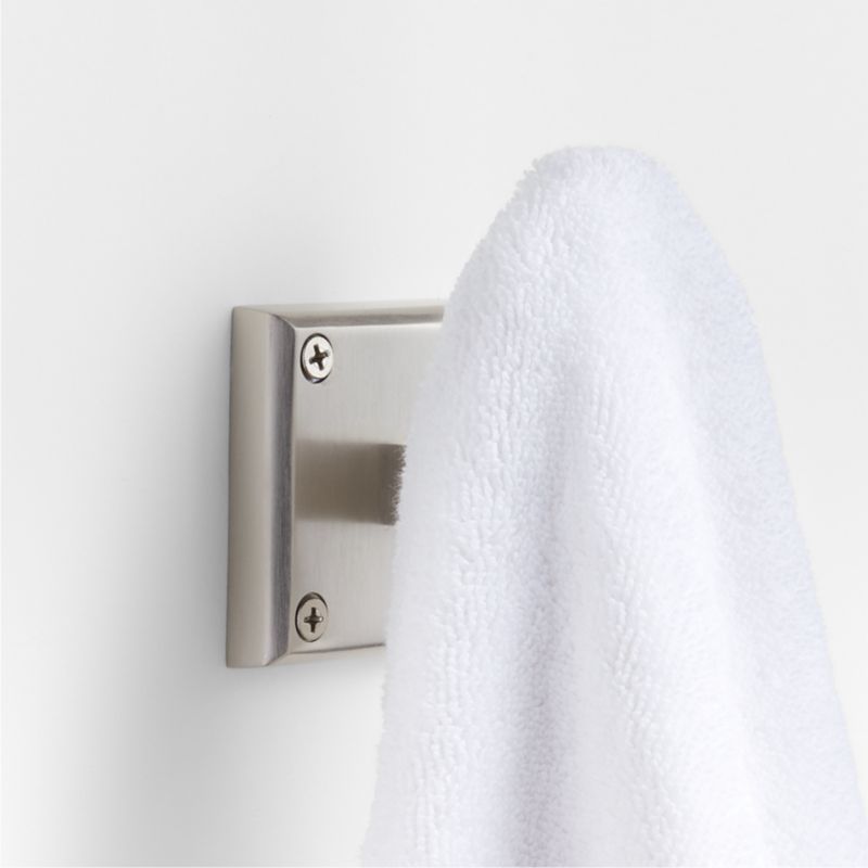 Square Edge Brushed Nickel Bathroom Towel Hook