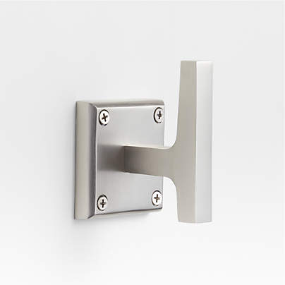 Square Edge Brushed Nickel Bathroom Towel Hook