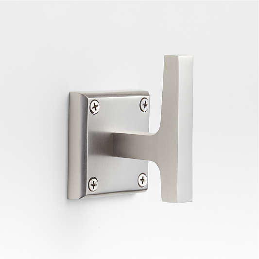 Square Edge Brushed Nickel Bathroom Towel Hook