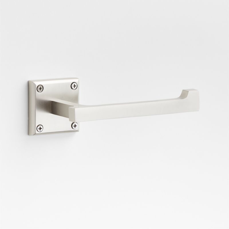 Square Edge Brushed Nickel Wall-Mounted Toilet Paper Holder