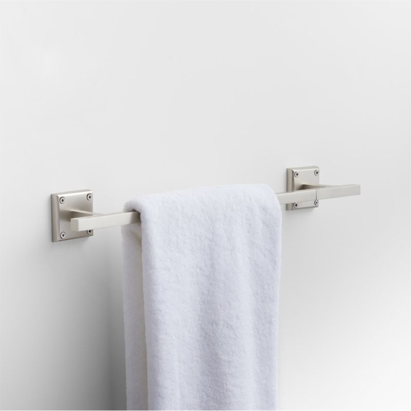 Square Edge Brushed Nickel Bath Towel Bar 18"