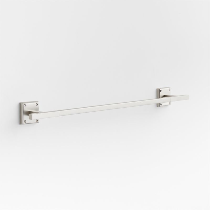 Square Edge Brushed Nickel Bath Towel Bar 24 Crate Barrel Canada   SQEdgeNickelTowelBar24nSSS23